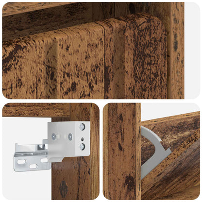 Wandgemonteerde Schoenkast ZWOLLE 71 x 17 x 86 cm Bewerkt hout