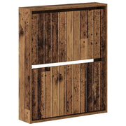 Wandgemonteerde schoenkast 71x17x86 cm oud hout