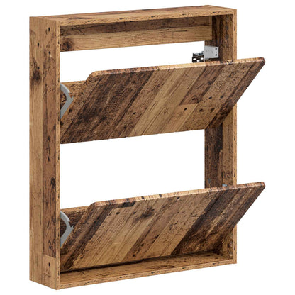 Wandgemonteerde Schoenkast ZWOLLE 71 x 17 x 86 cm Bewerkt hout