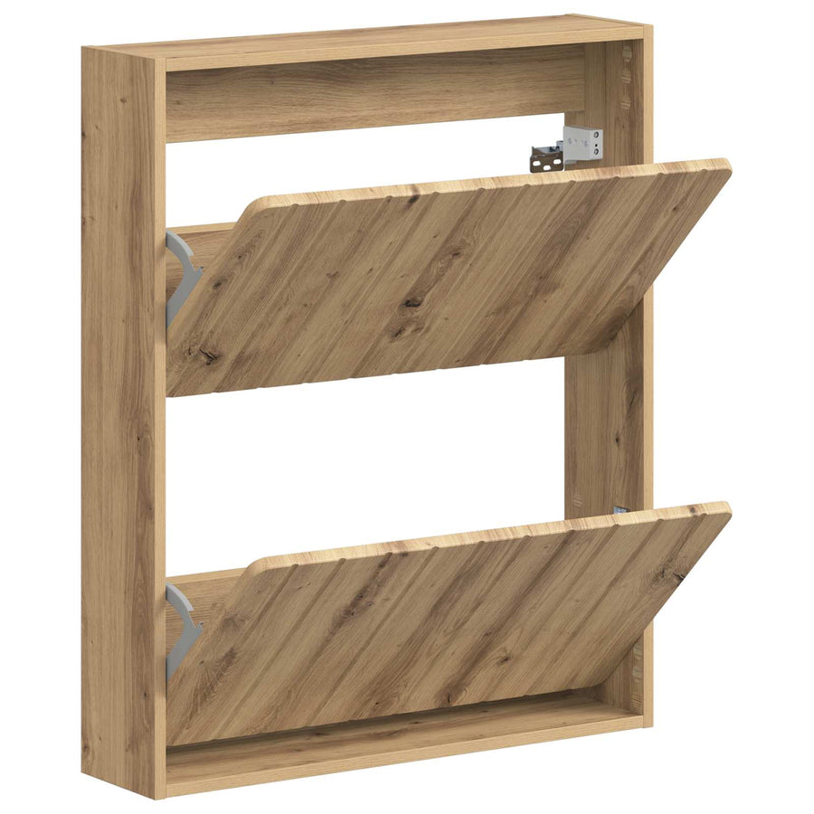 Wandgemonteerde Schoenkast ZWOLLE 71 x 17 x 86 cm Bewerkt hout