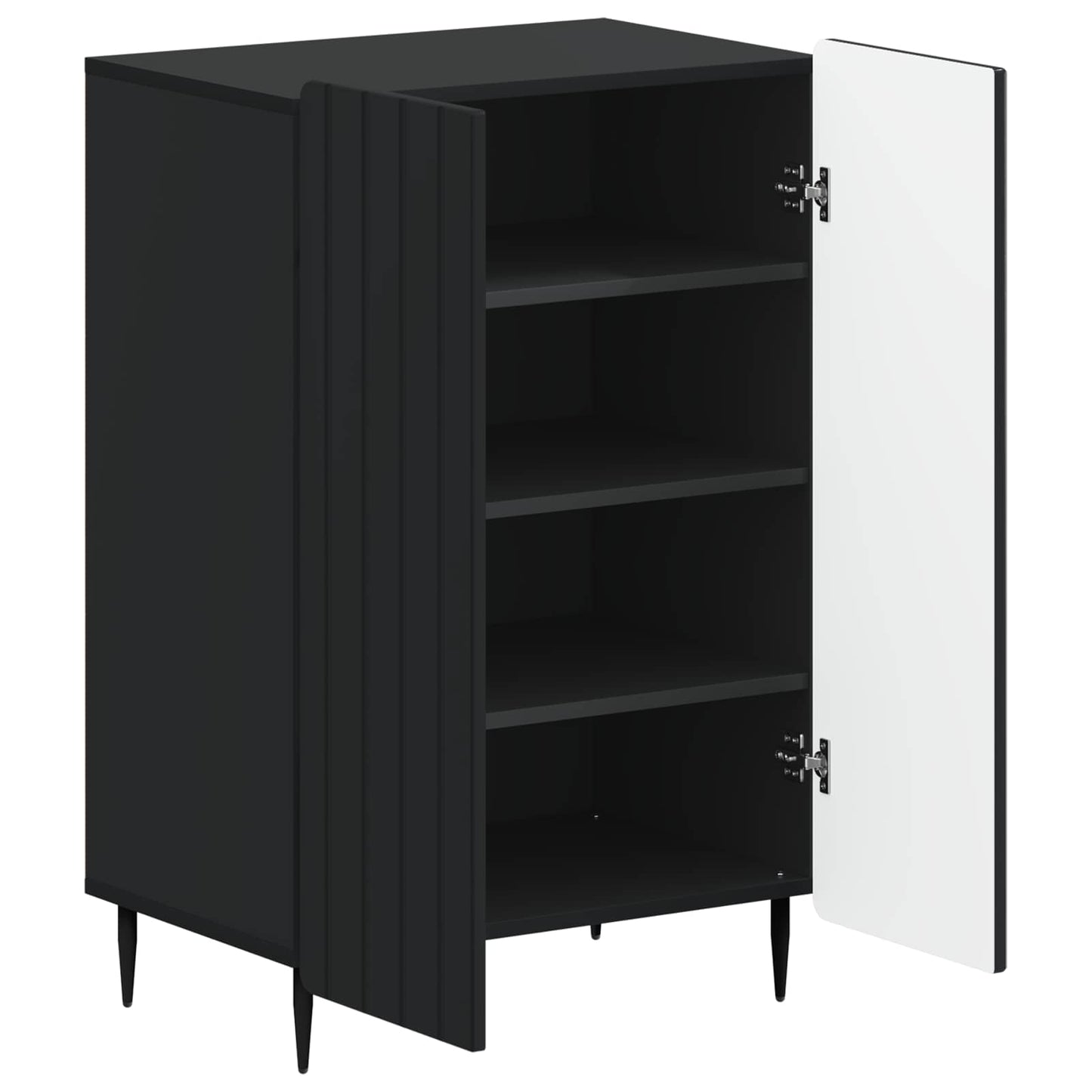 Schoenenkast ZWOLLE 59,5 x 39,5 x 91,5 cm Bewerkt hout Zwart