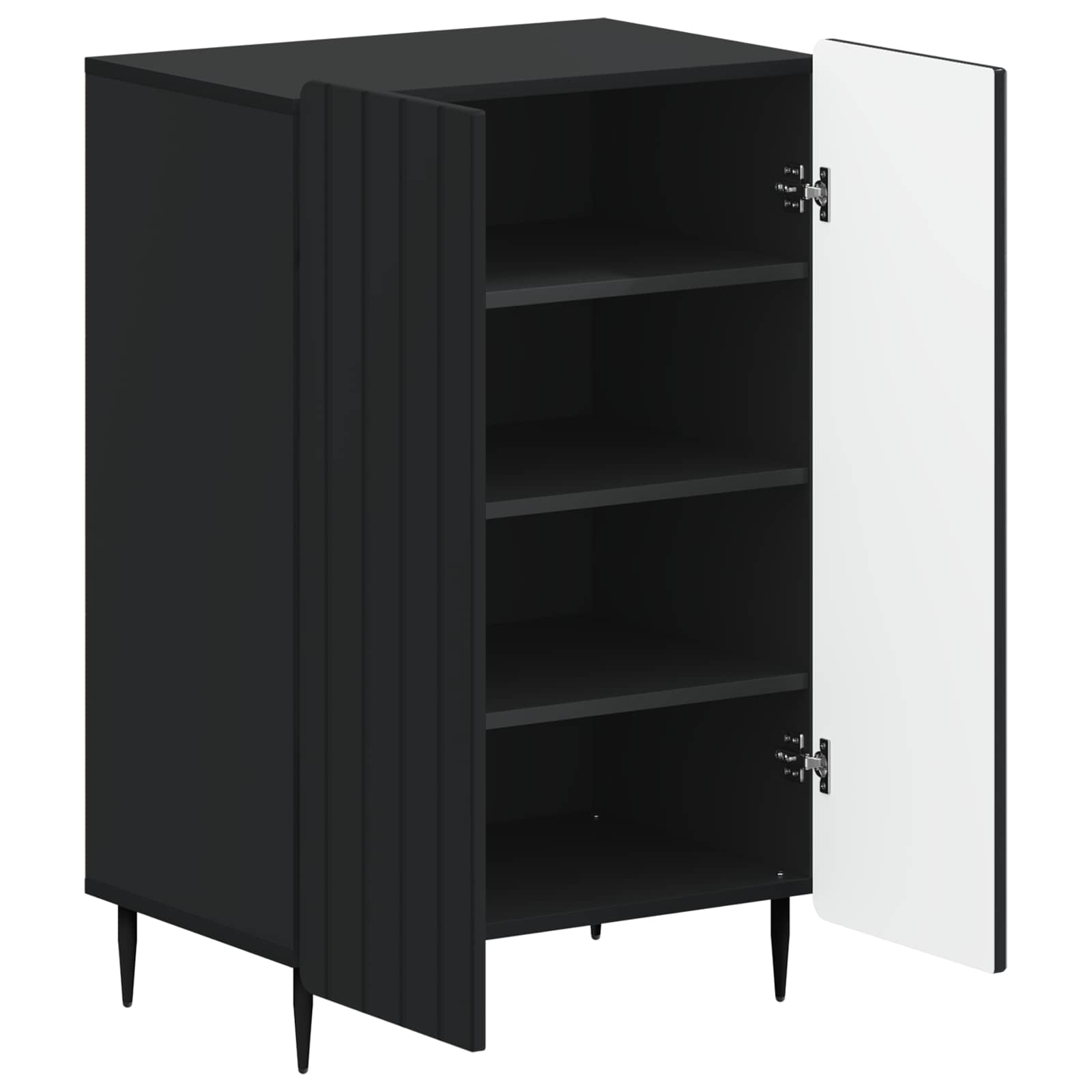 Schoenenkast ZWOLLE 59,5 x 39,5 x 91,5 cm Bewerkt hout Zwart