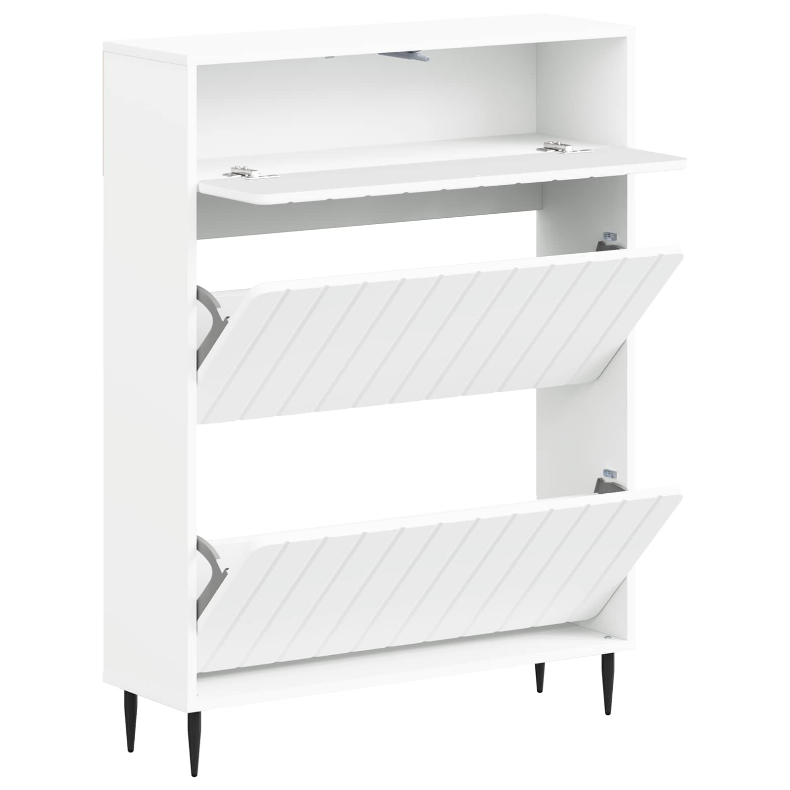 Schoenenkast ZWOLLE 78 x 24 x 103 cm Bewerkt hout Wit