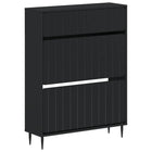 Schoenenkast ZWOLLE 78 x 24 x 103 cm Bewerkt hout Zwart