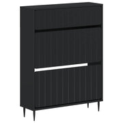 Schoenenkast ZWOLLE 78x24x103 cm zwart bewerkt hout