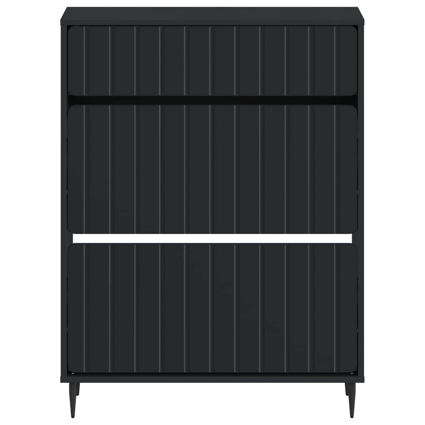 Schoenenkast ZWOLLE 78 x 24 x 103 cm Bewerkt hout Zwart