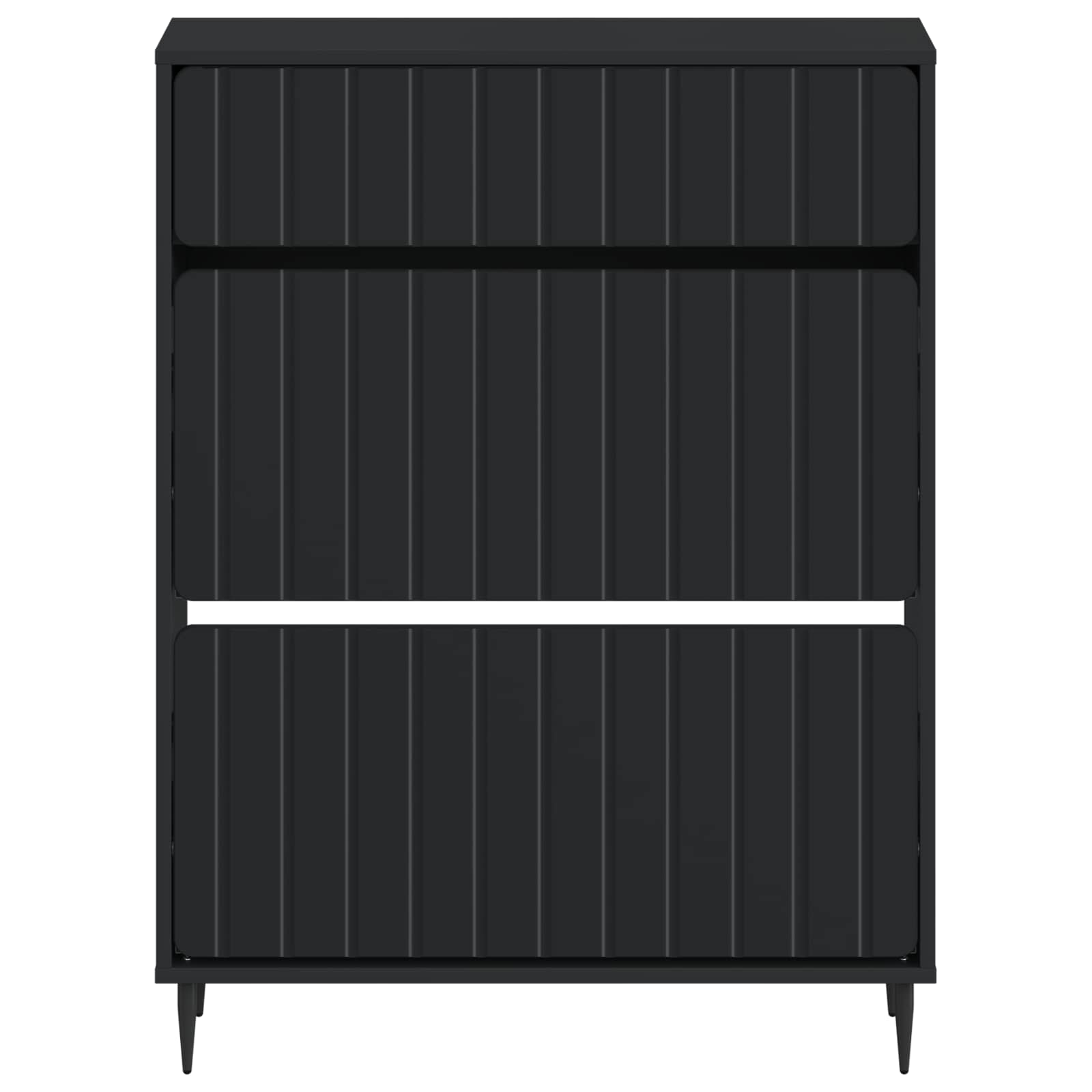 Schoenenkast ZWOLLE 78 x 24 x 103 cm Bewerkt hout Zwart
