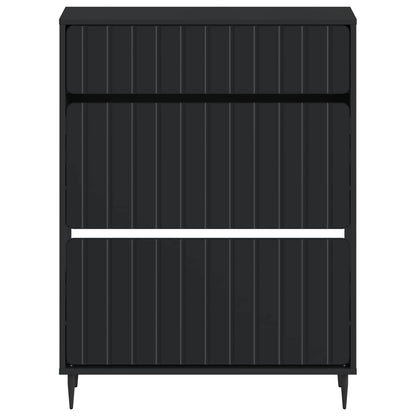 Schoenenkast ZWOLLE 78 x 24 x 103 cm Bewerkt hout Zwart