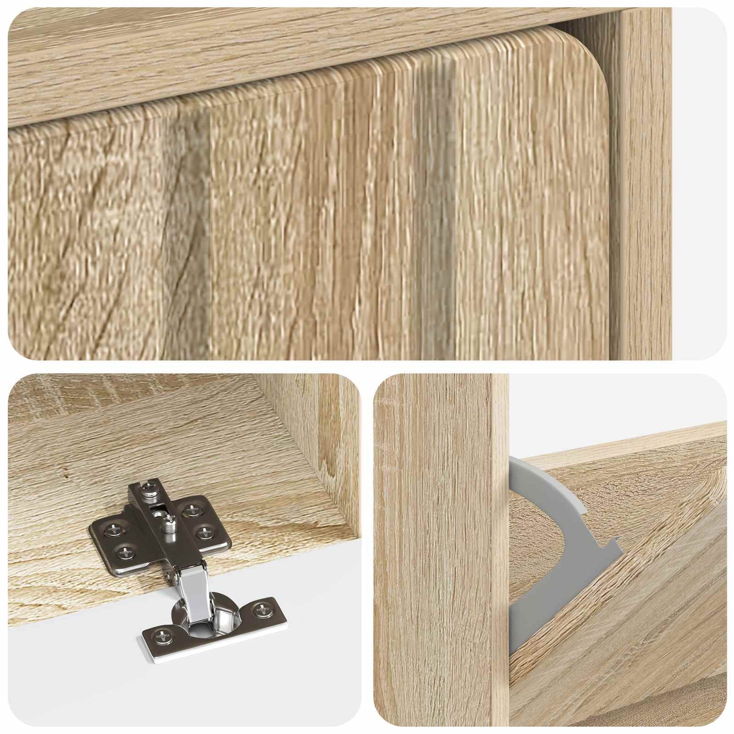 Schoenenkast ZWOLLE 78 x 24 x 103 cm Bewerkt hout Sonoma Eiken