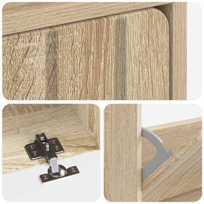 Schoenenkast ZWOLLE 78 x 24 x 103 cm Bewerkt hout Sonoma Eiken