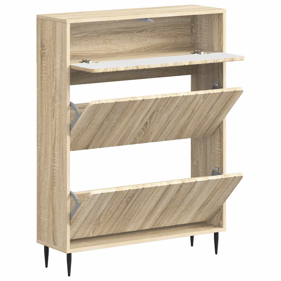Schoenenkast ZWOLLE 78 x 24 x 103 cm Bewerkt hout Sonoma Eiken