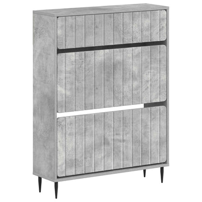 Schoenenkast ZWOLLE 78 x 24 x 103 cm Bewerkt hout Betongrijs