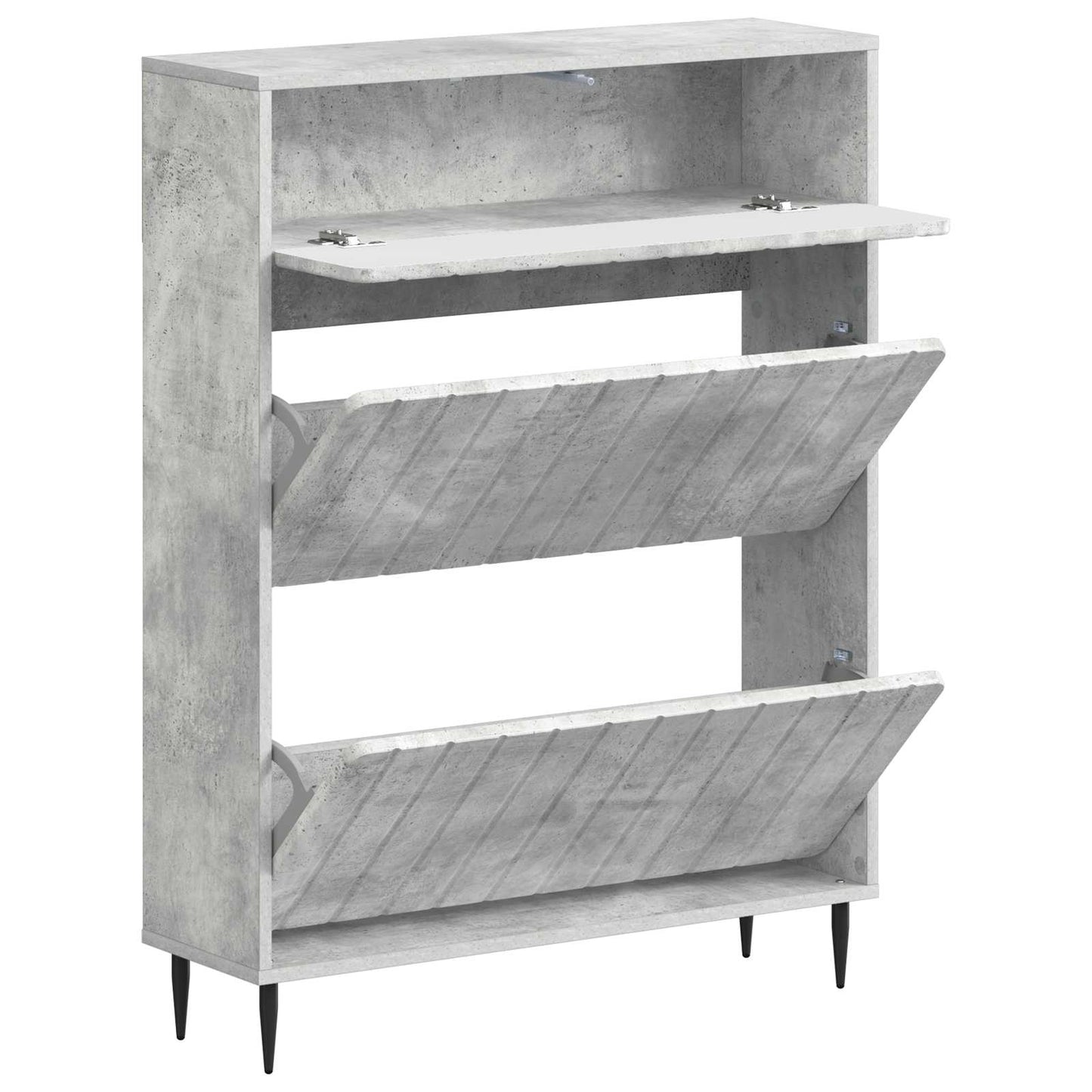 Schoenenkast ZWOLLE 78 x 24 x 103 cm Bewerkt hout Betongrijs