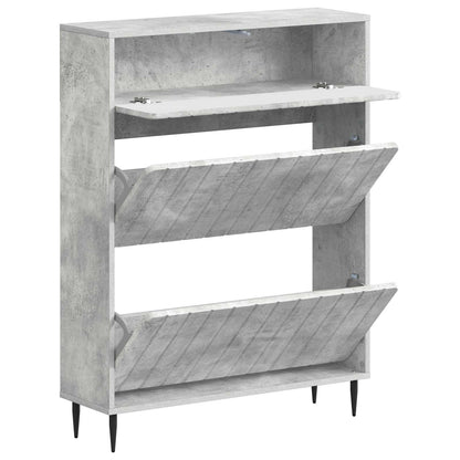 Schoenenkast ZWOLLE 78 x 24 x 103 cm Bewerkt hout Betongrijs