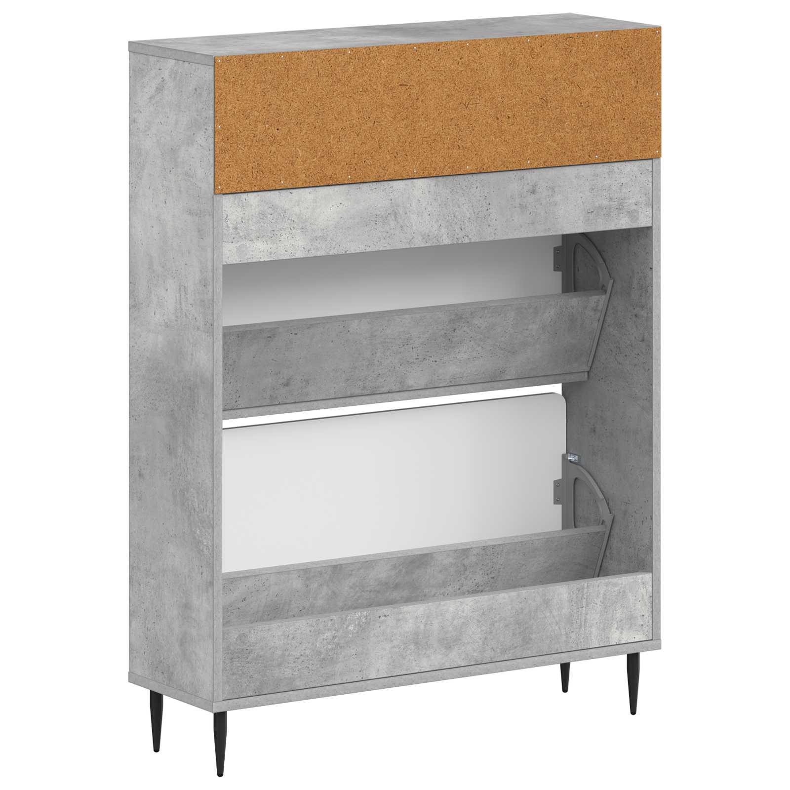 Schoenenkast ZWOLLE 78 x 24 x 103 cm Bewerkt hout Betongrijs