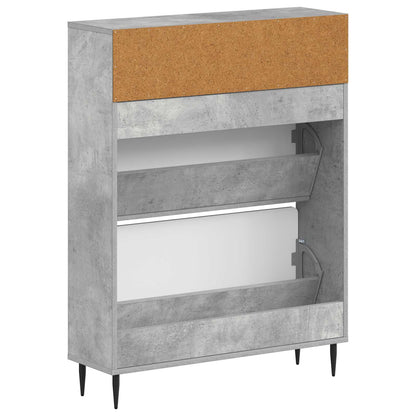Schoenenkast ZWOLLE 78 x 24 x 103 cm Bewerkt hout Betongrijs