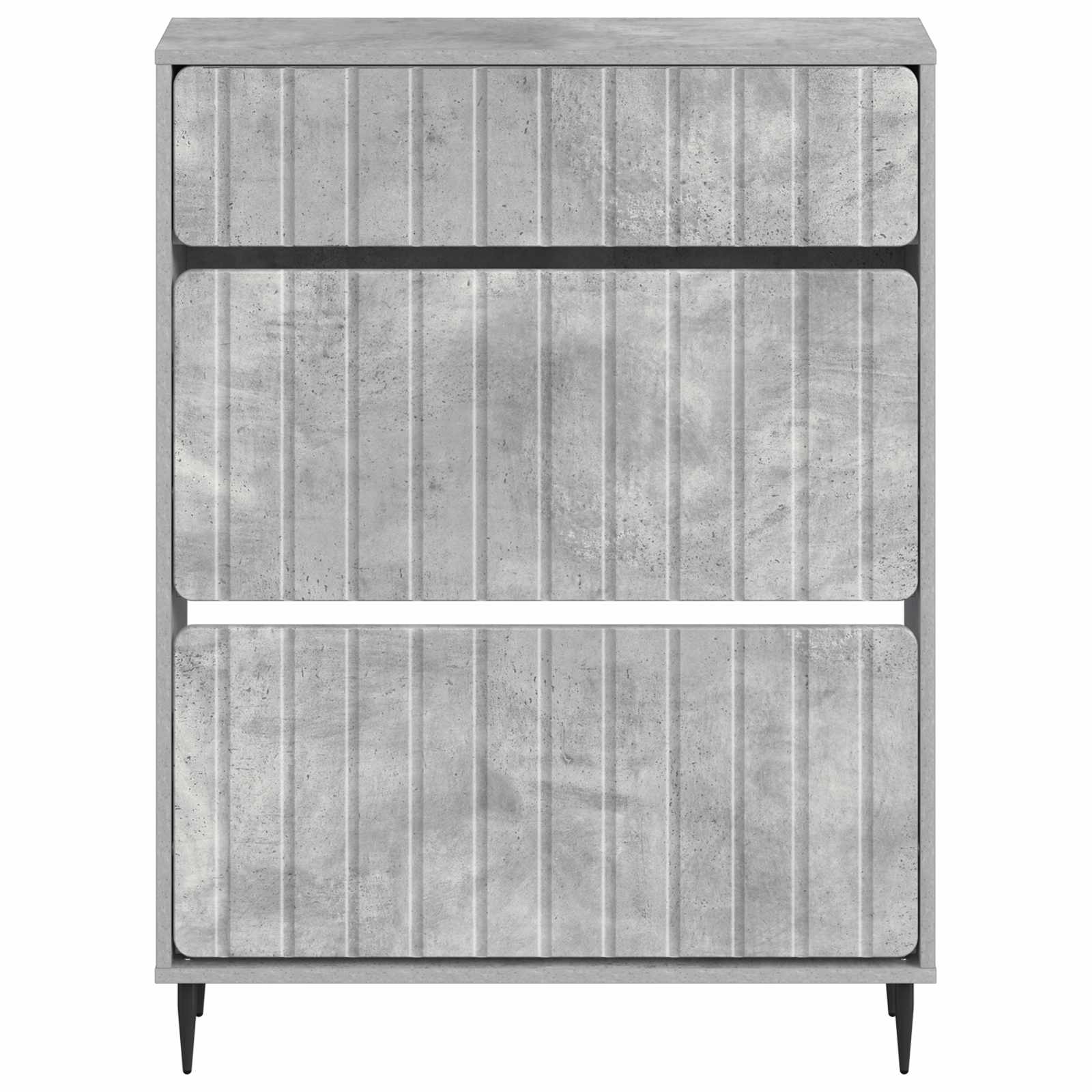 Schoenenkast ZWOLLE 78 x 24 x 103 cm Bewerkt hout Betongrijs