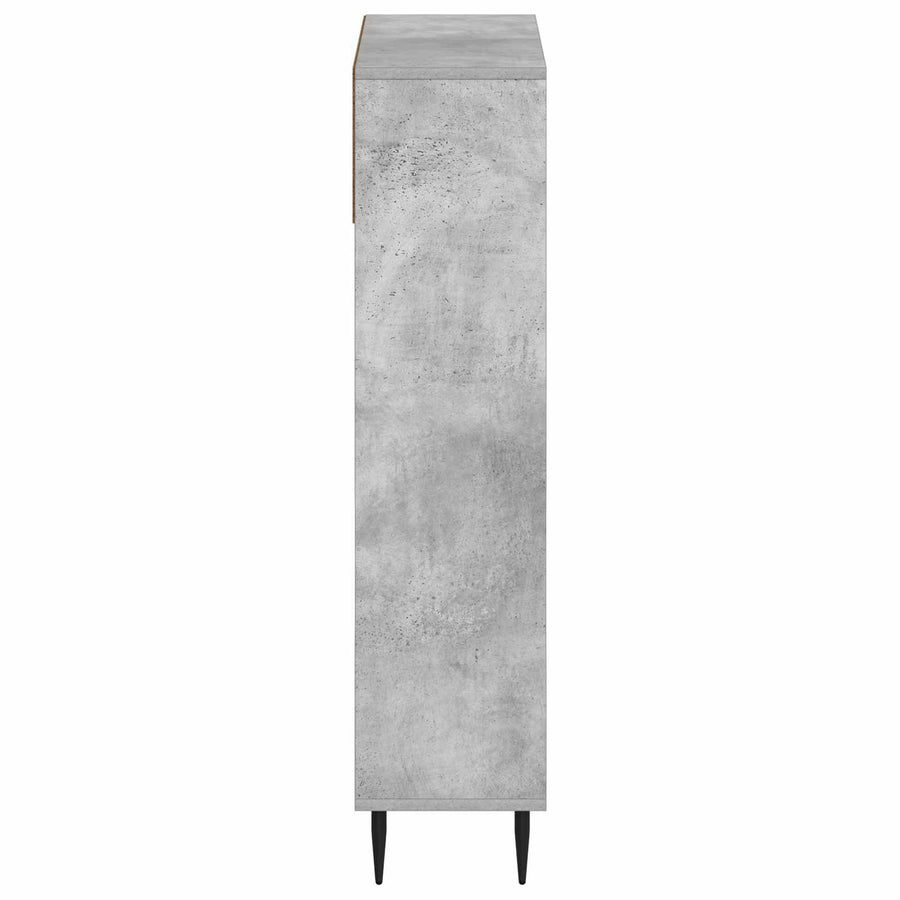 Schoenenkast ZWOLLE 78 x 24 x 103 cm Bewerkt hout Betongrijs