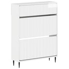 Schoenenkast ZWOLLE 78x24x103 cm bewerkt hout hoogglans wit