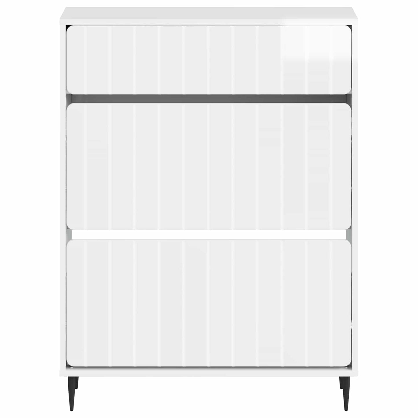 Schoenenkast ZWOLLE 78 x 24 x 103 cm Bewerkt hout Hoogglans Wit