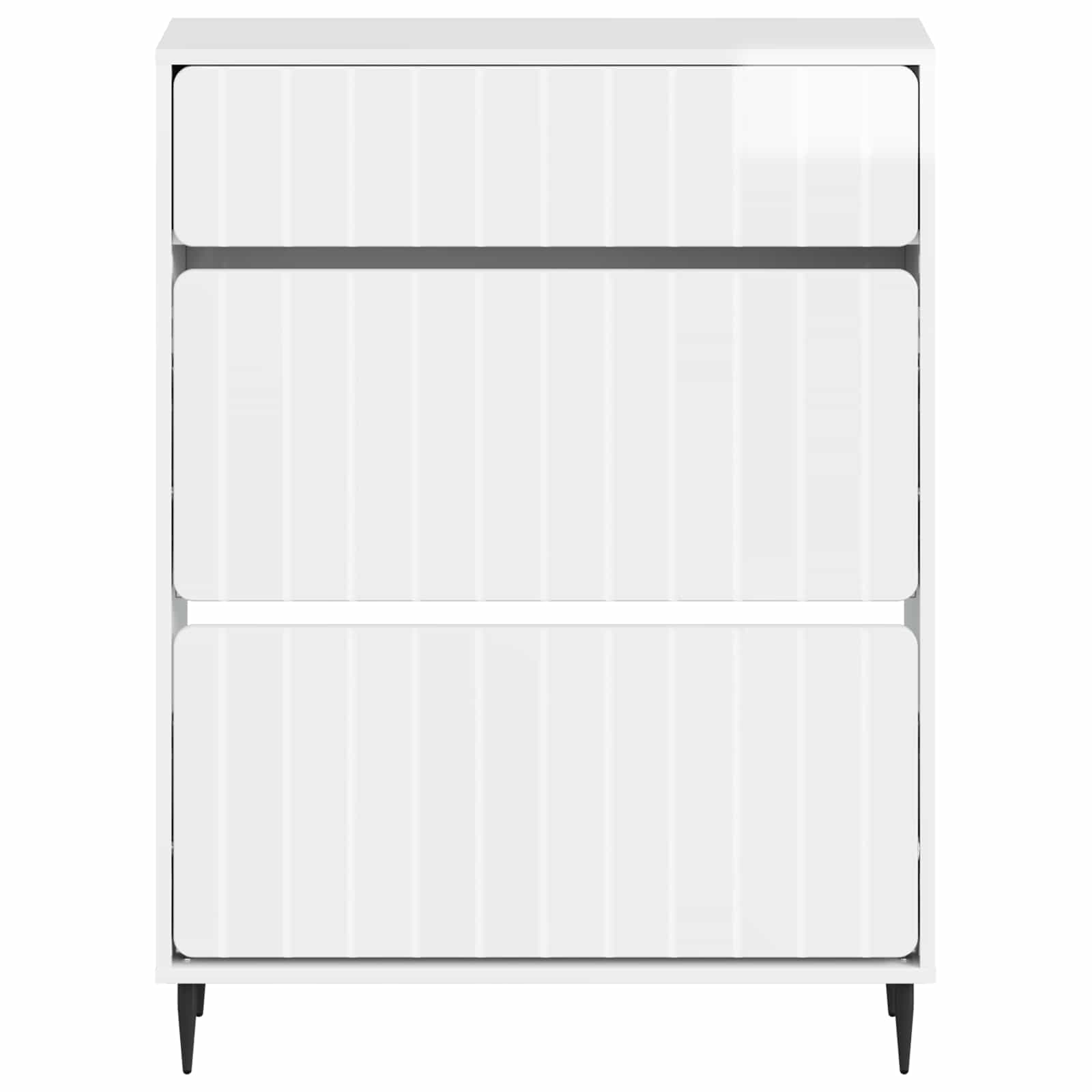 Schoenenkast ZWOLLE 78 x 24 x 103 cm Bewerkt hout Hoogglans Wit