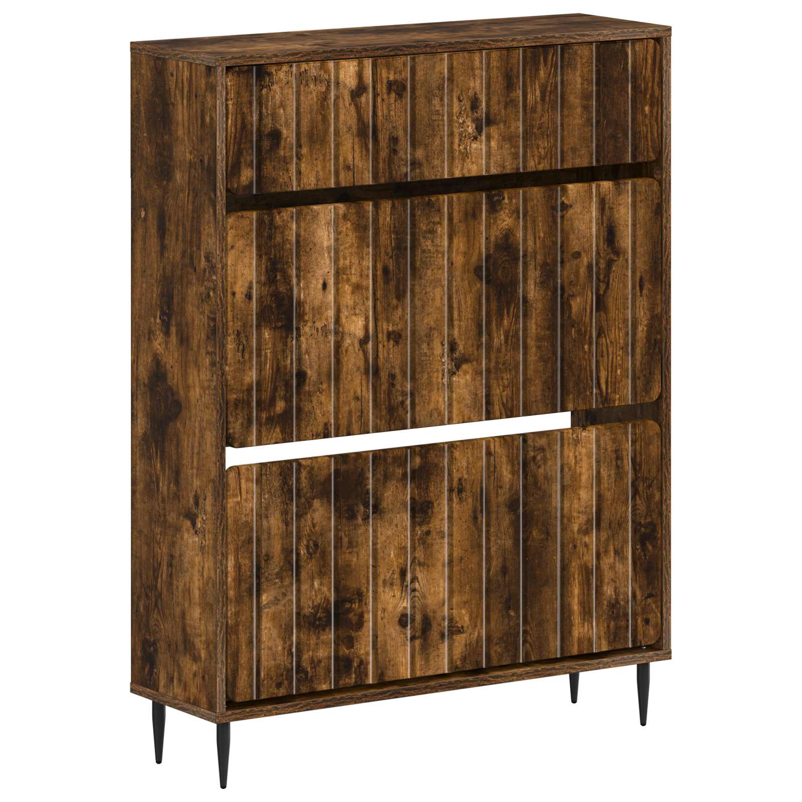 Schoenenkast ZWOLLE 78 x 24 x 103 cm Bewerkt hout Gerookt eiken