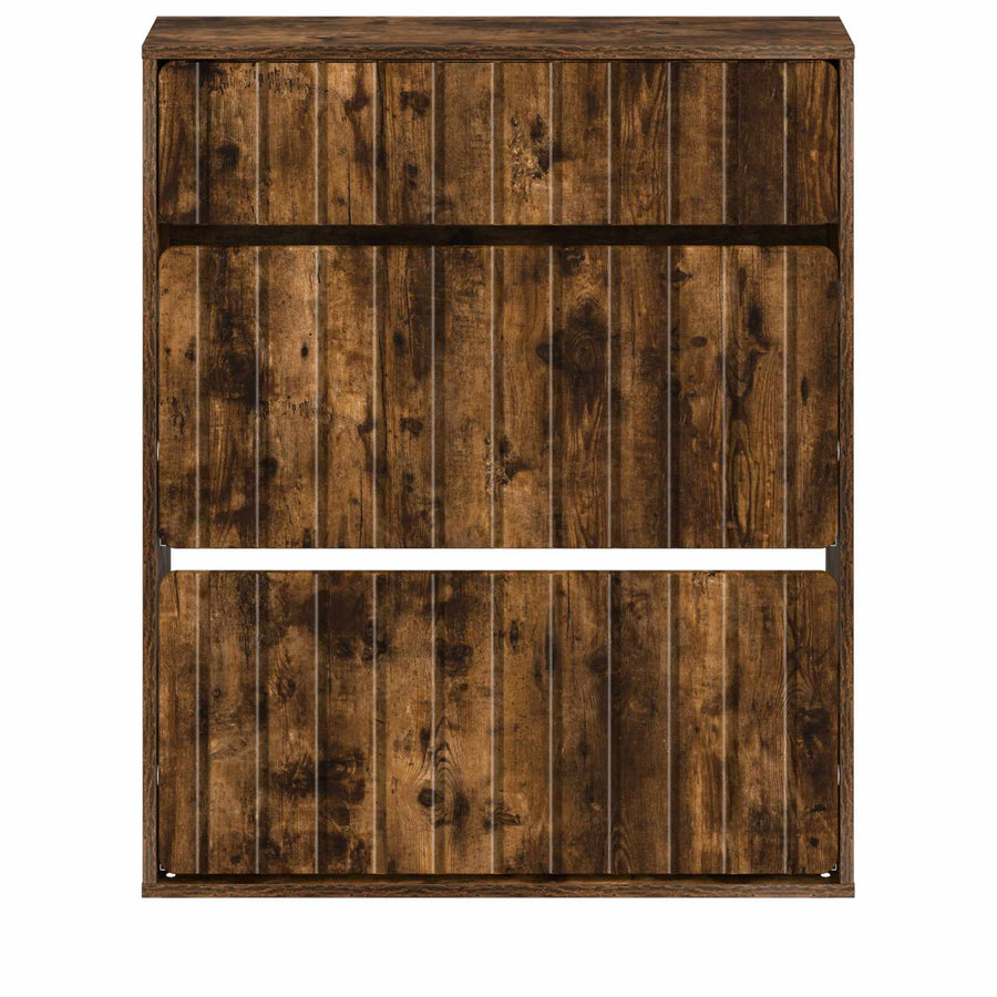 Schoenenkast ZWOLLE 78 x 24 x 103 cm Bewerkt hout Gerookt eiken