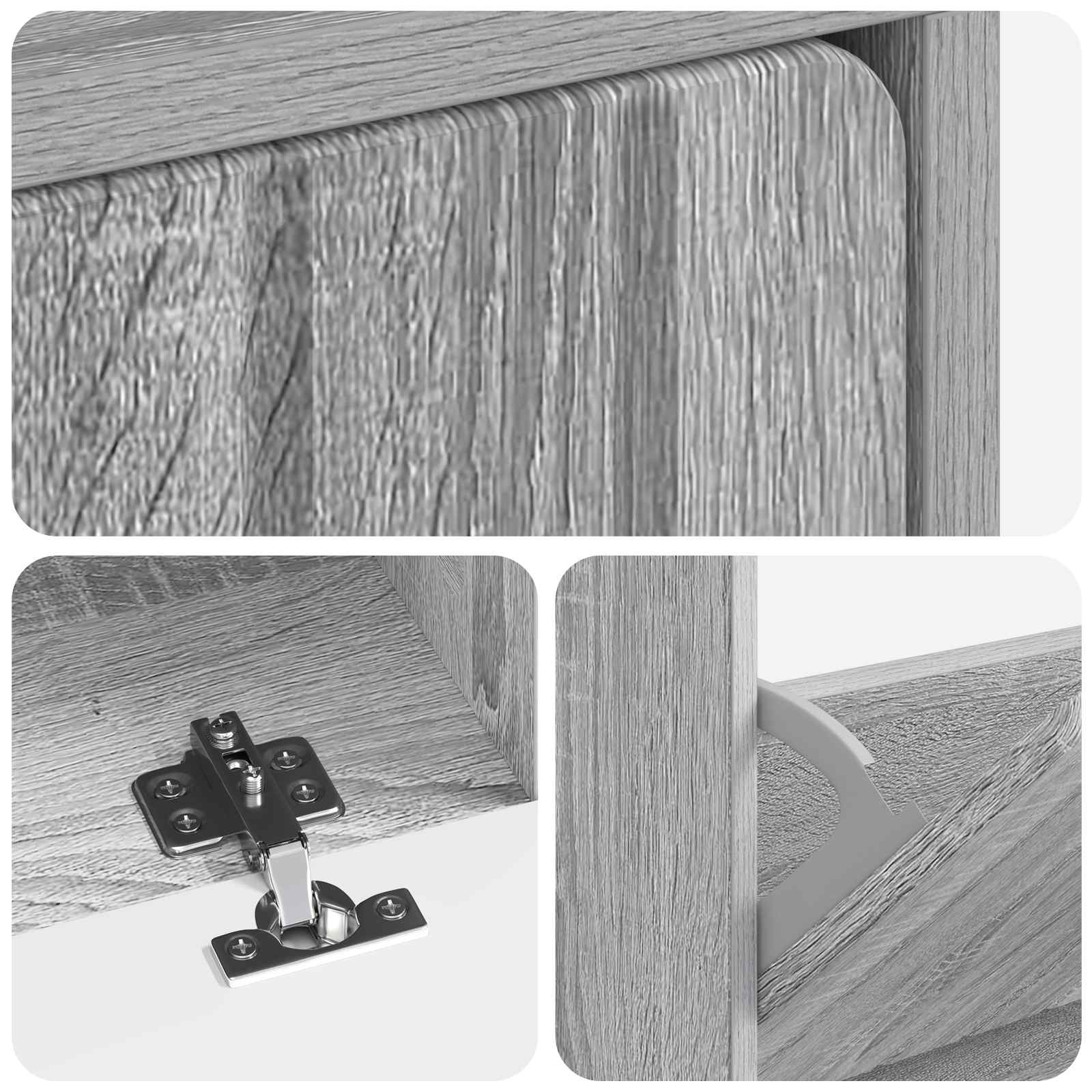Schoenenkast ZWOLLE 78 x 24 x 103 cm Bewerkt hout Grijs Sonoma