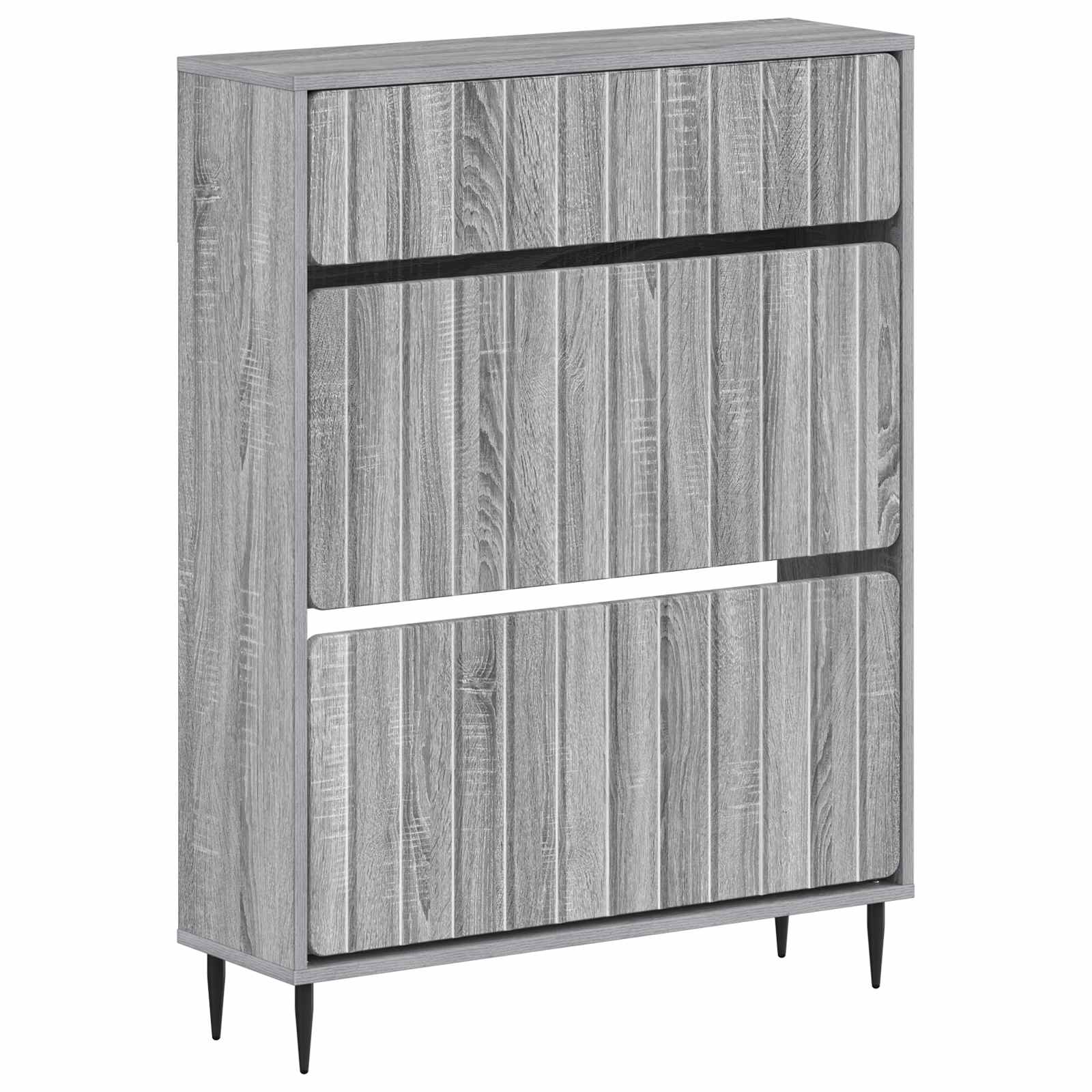 Schoenenkast ZWOLLE 78 x 24 x 103 cm Bewerkt hout Grijs Sonoma