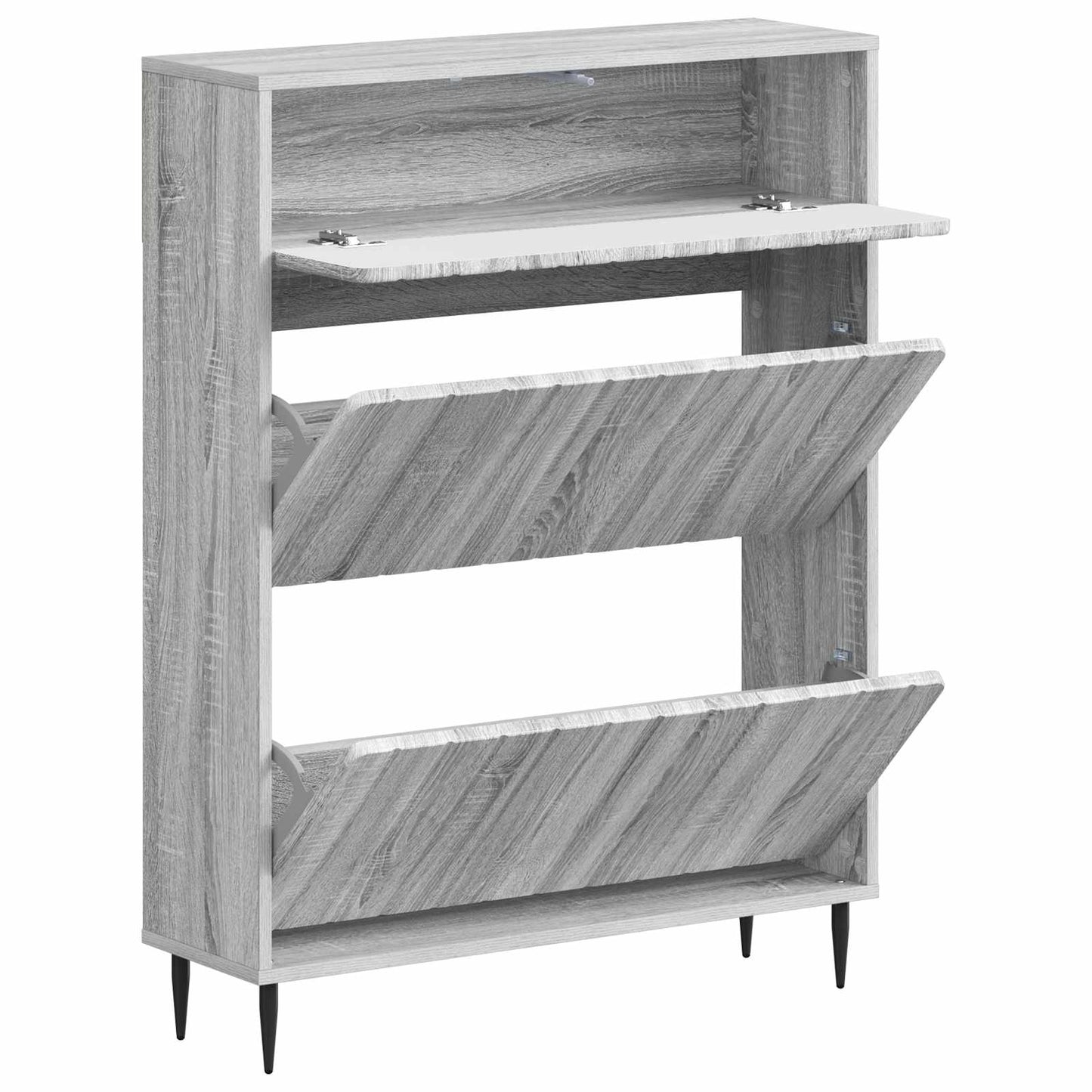 Schoenenkast ZWOLLE 78 x 24 x 103 cm Bewerkt hout Grijs Sonoma