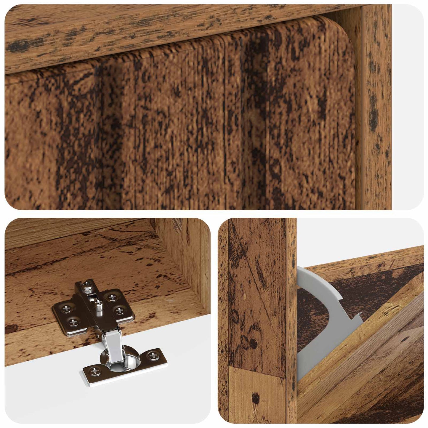 Schoenenkast ZWOLLE 78 x 24 x 103 cm Bewerkt hout Oud hout