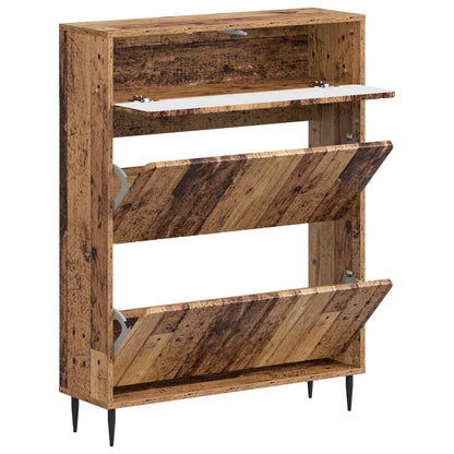 Schoenenkast ZWOLLE 78 x 24 x 103 cm Bewerkt hout Oud hout