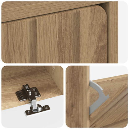Schoenenkast ZWOLLE 78 x 24 x 103 cm Bewerkt hout