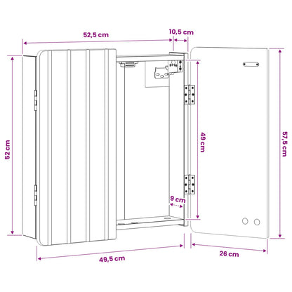 Dartbord Kabinet ZWOLLE Wit 52,5 x 10,5 x 57,5 cm Bewerkt hout