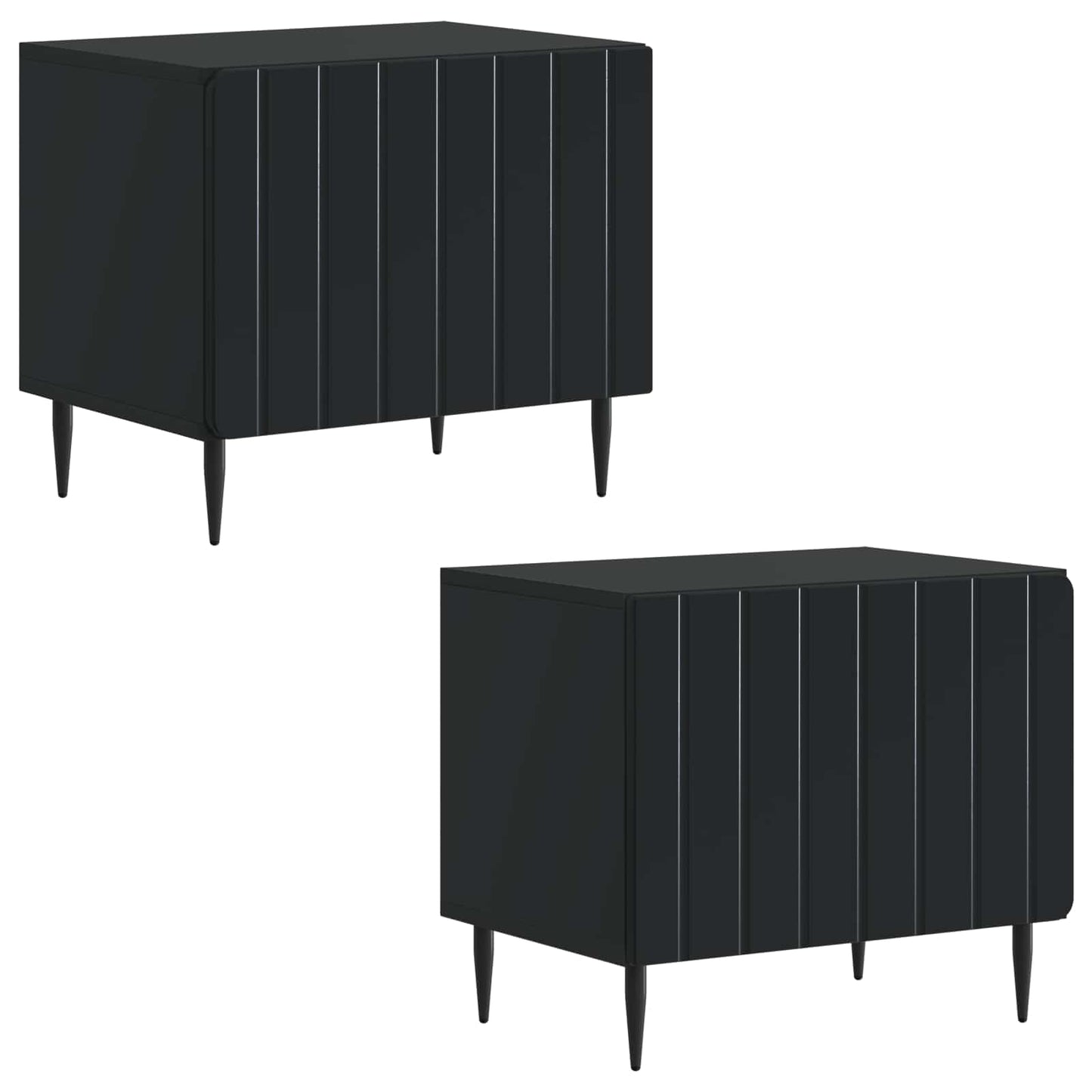Tv-meubel Zwart Bewerkt hout