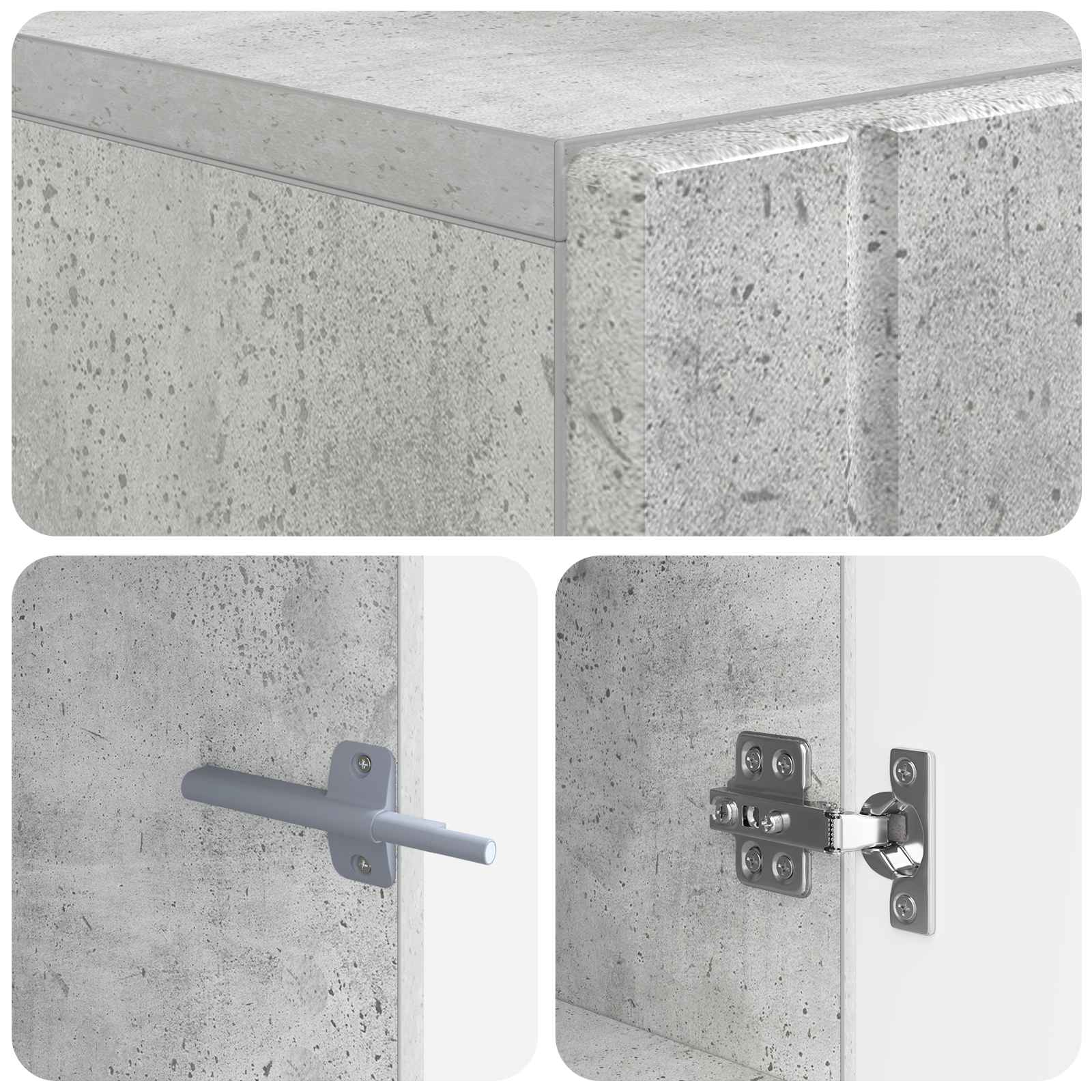Tv-meubel Betongrijs Bewerkt hout