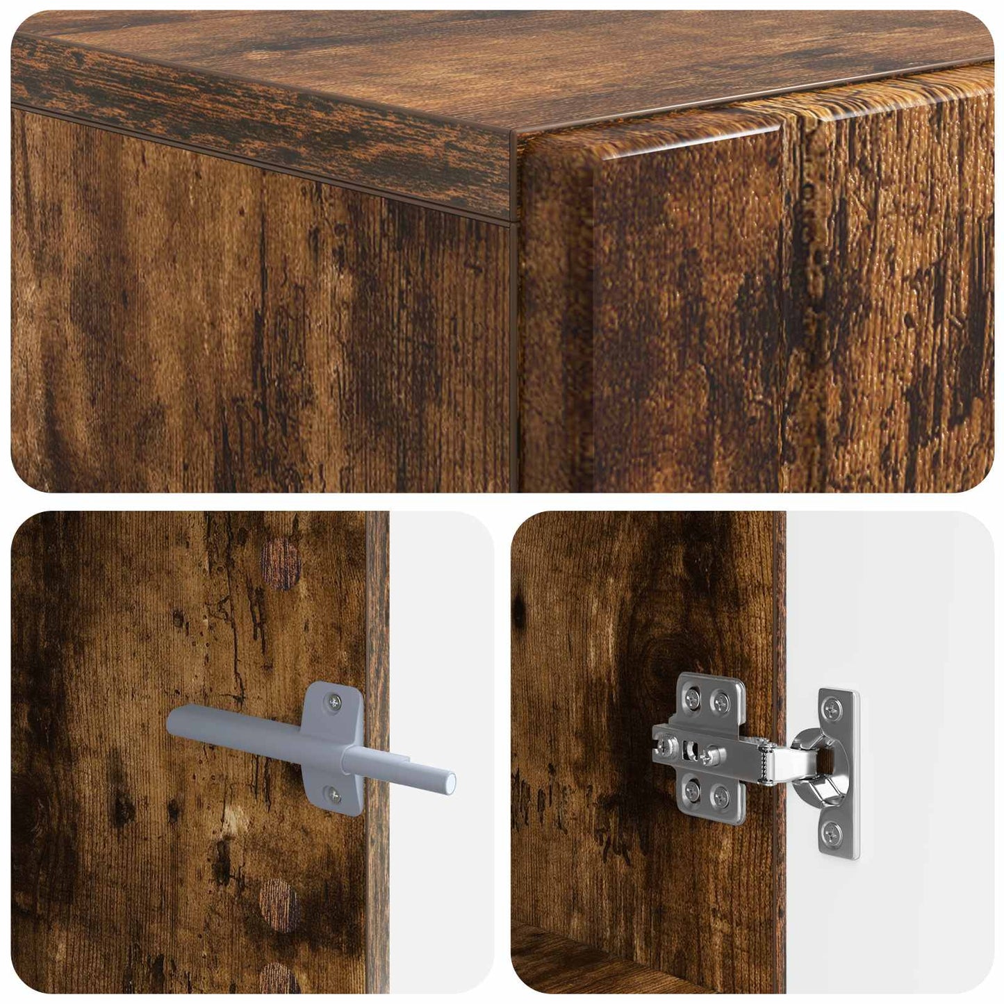 Tv-meubel Gerookt eiken Bewerkt hout