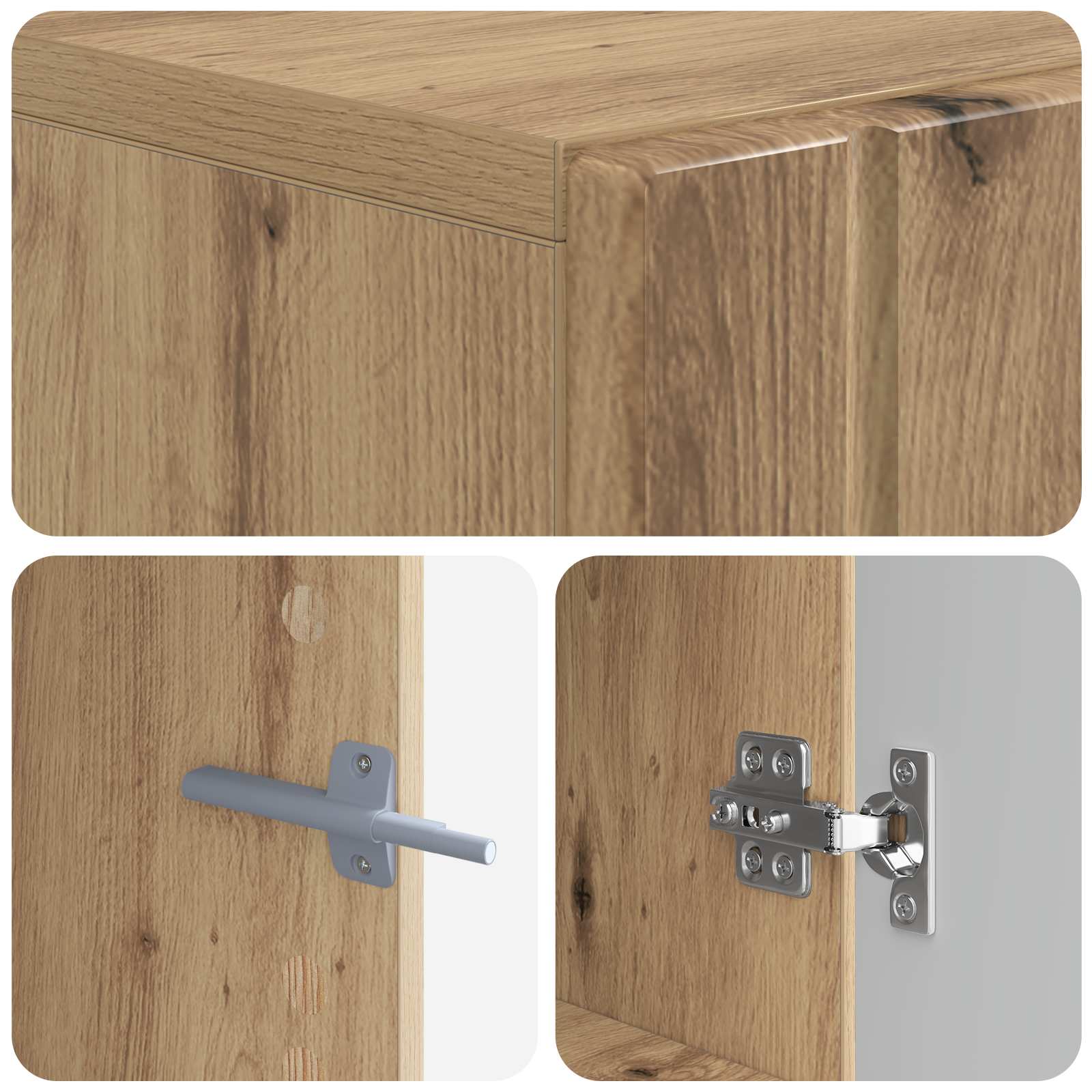 Tv-meubel Artisanaal eiken Bewerkt hout