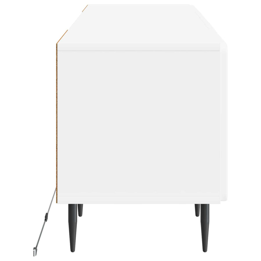 LED tv-meubel Wit Bewerkt hout