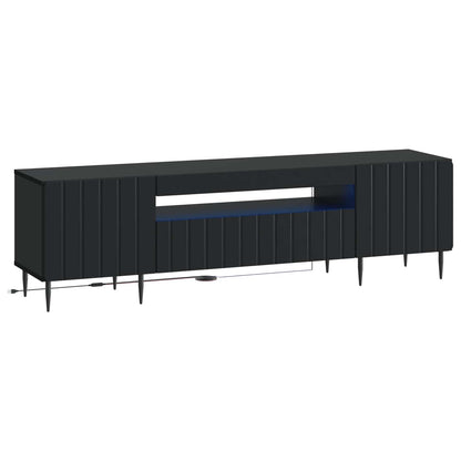 LED tv-meubel Zwart Bewerkt hout