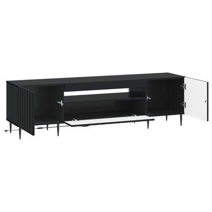 LED tv-meubel Zwart Bewerkt hout