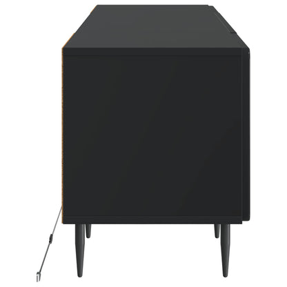 LED tv-meubel Zwart Bewerkt hout