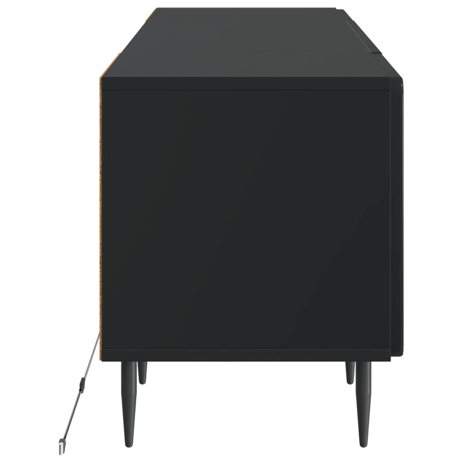 LED tv-meubel Zwart Bewerkt hout