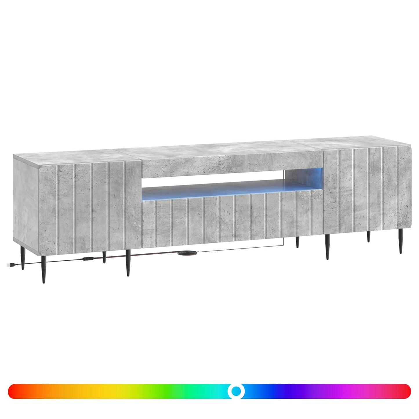 LED tv-meubel Betongrijs Bewerkt hout