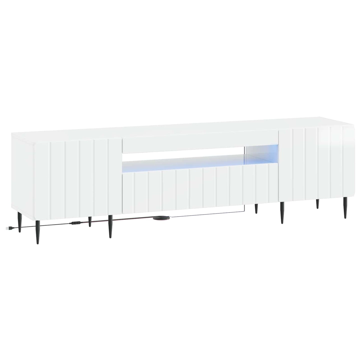 LED tv-meubel Hoogglans Wit Bewerkt hout