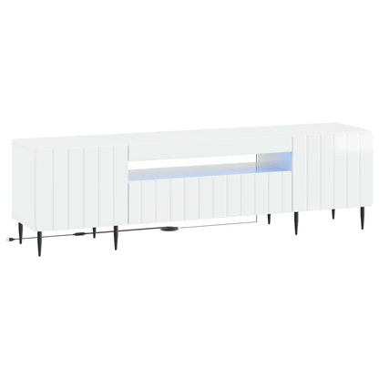 LED tv-meubel Hoogglans Wit Bewerkt hout