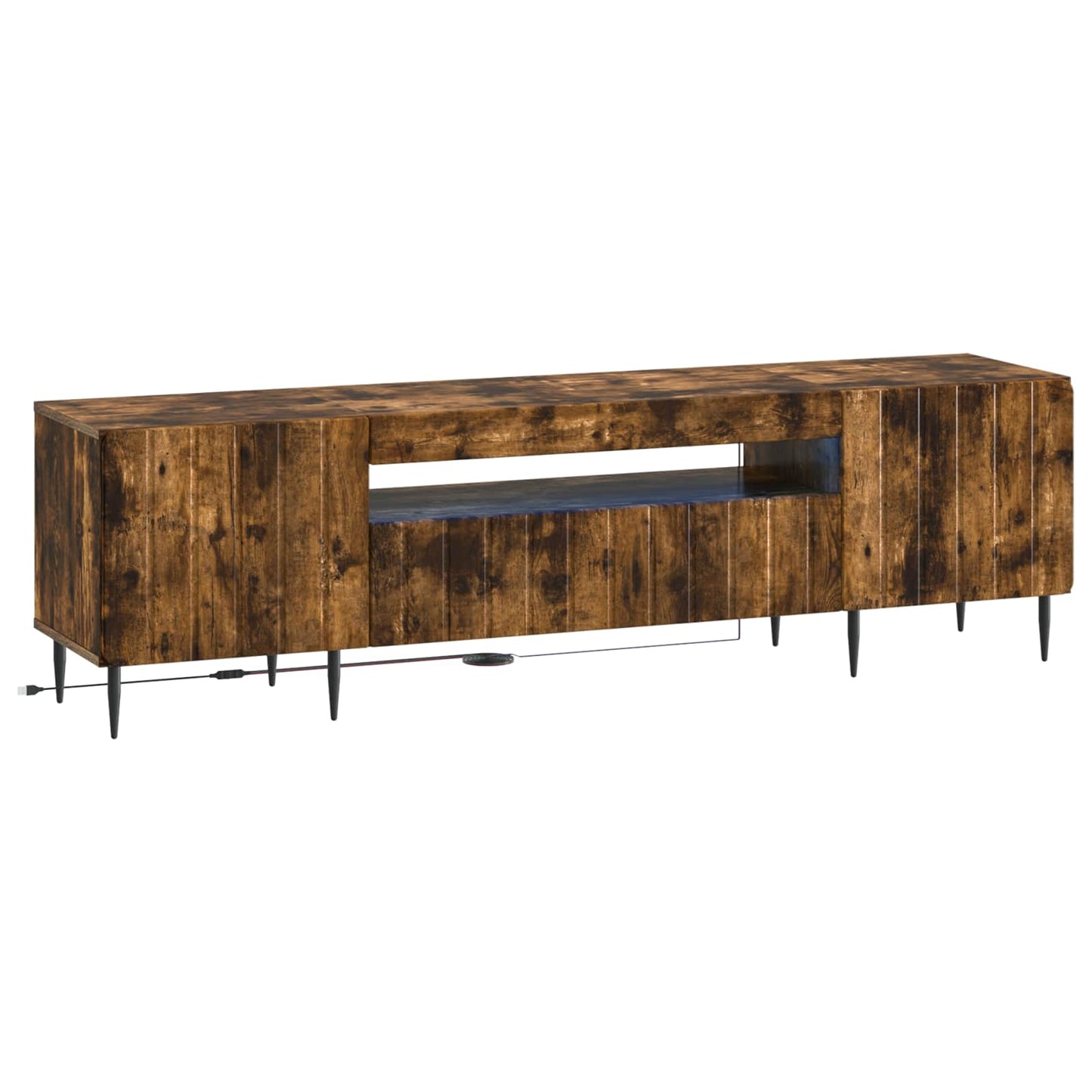 LED tv-meubel ZWOLLE Gerookt eiken Bewerkt hout