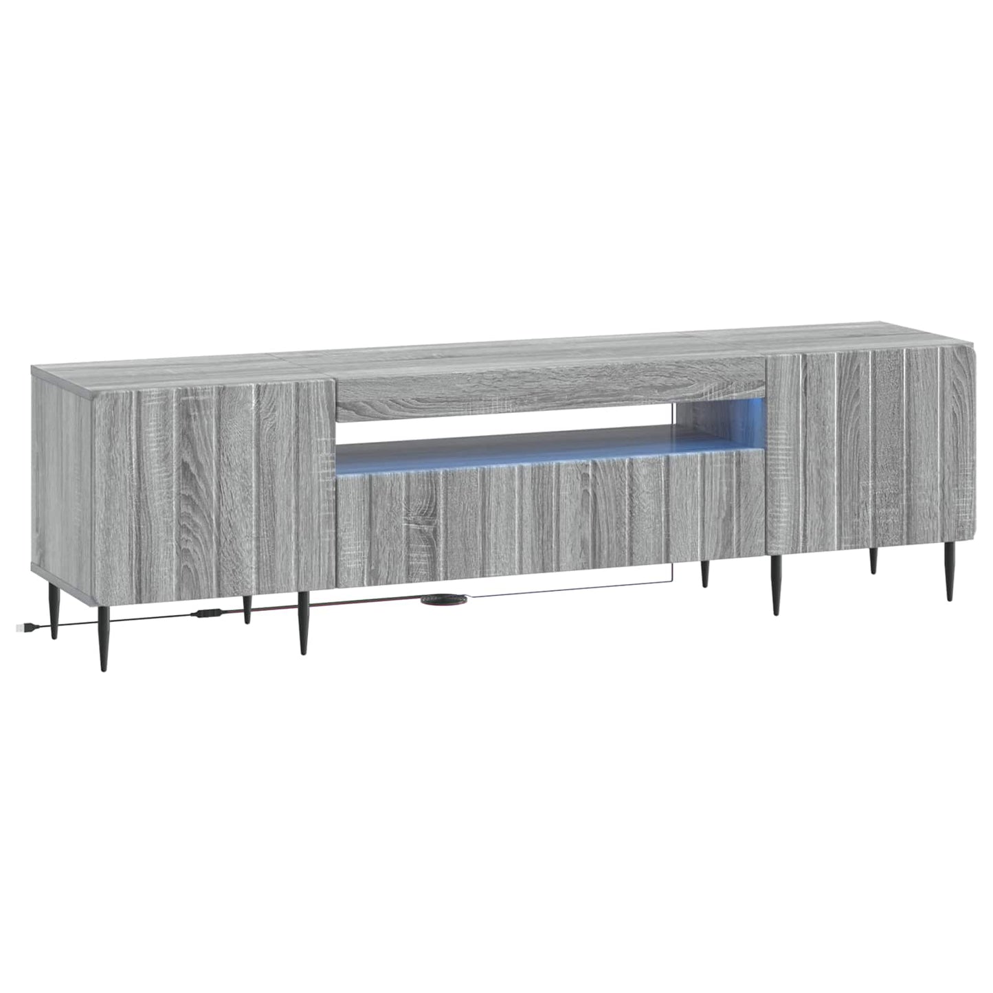 LED tv-meubel Grijs Sonoma Bewerkt hout