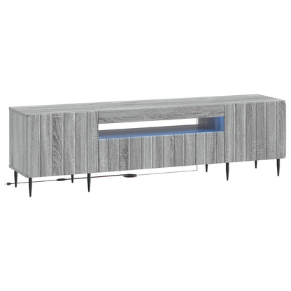 LED tv-meubel Grijs Sonoma Bewerkt hout