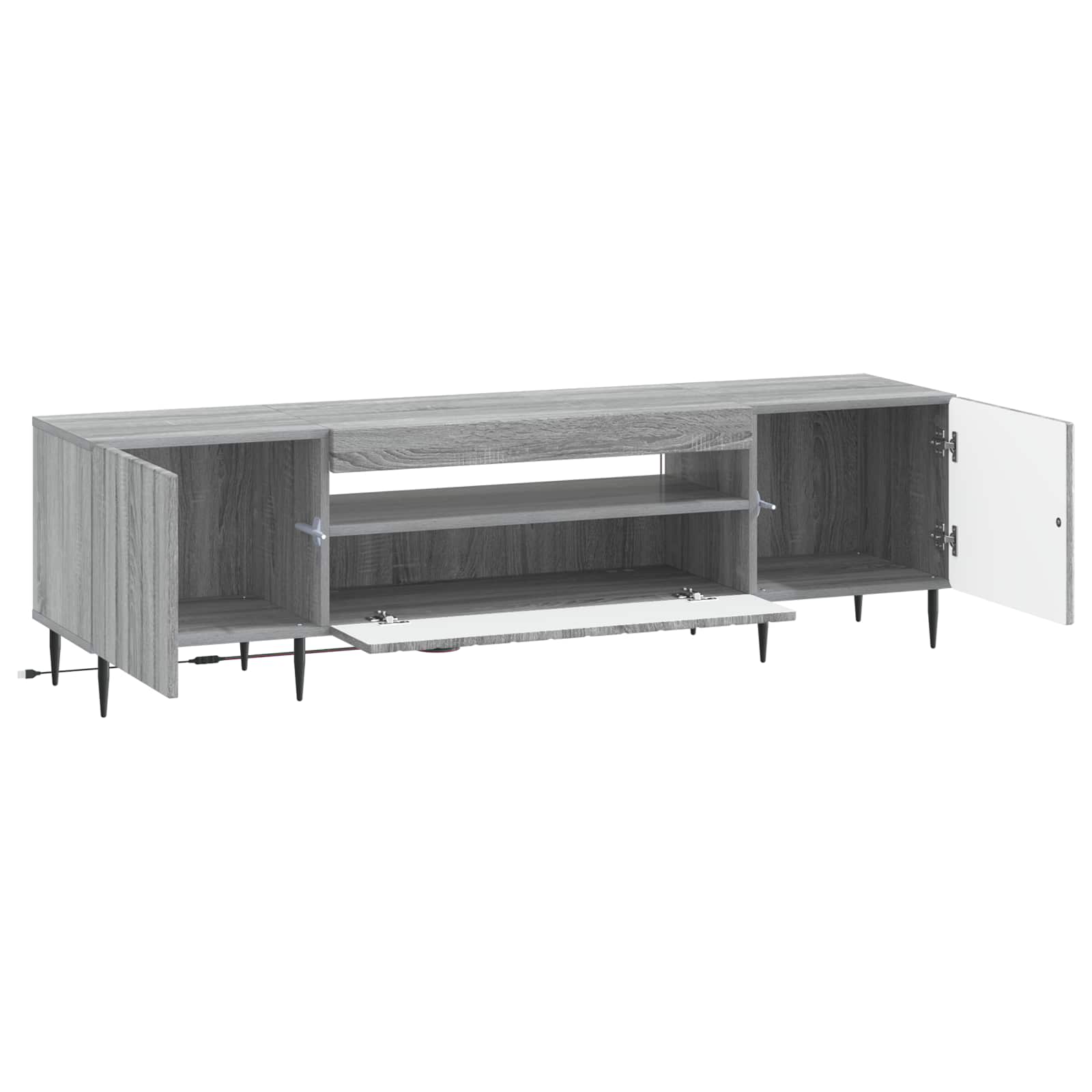 LED tv-meubel Grijs Sonoma Bewerkt hout